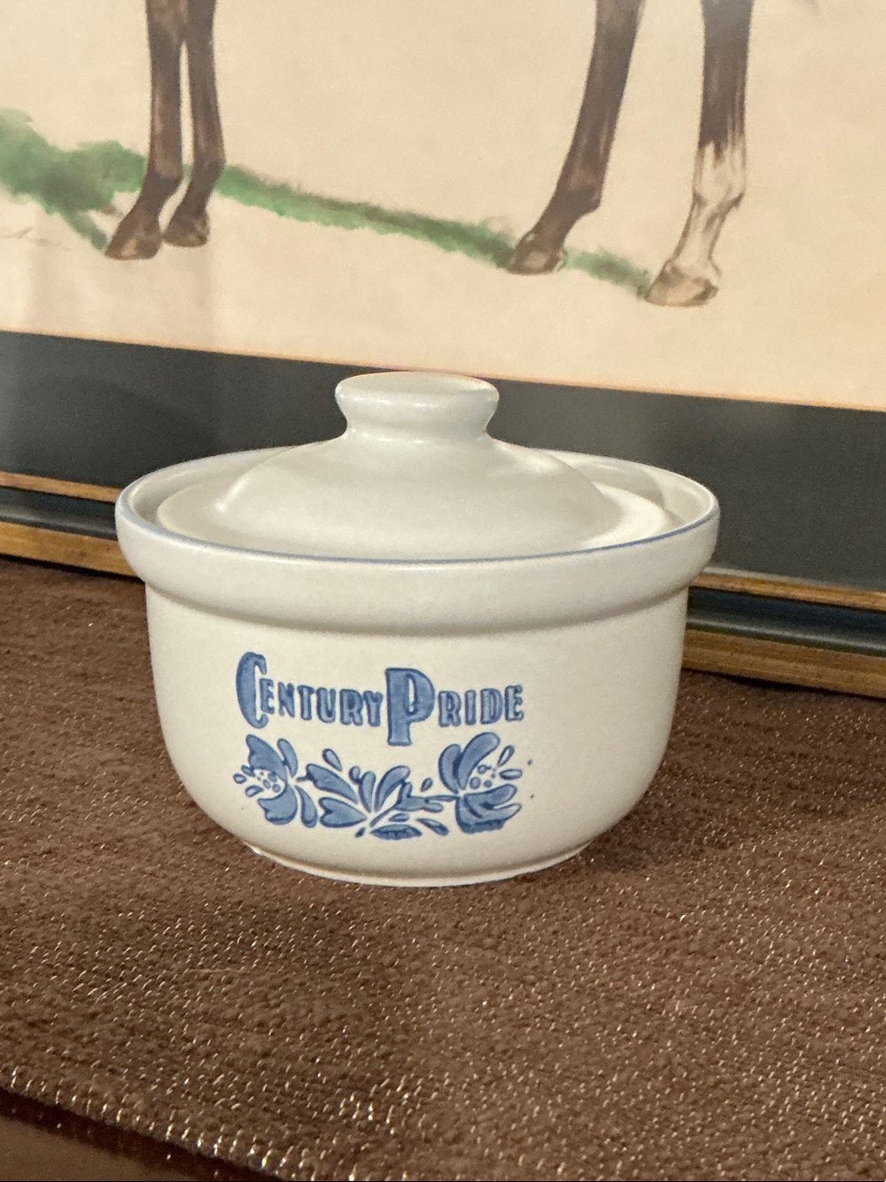 Pfaltzglaff Blue Floral Century Pride Ceramic Covered Sugar Bowl